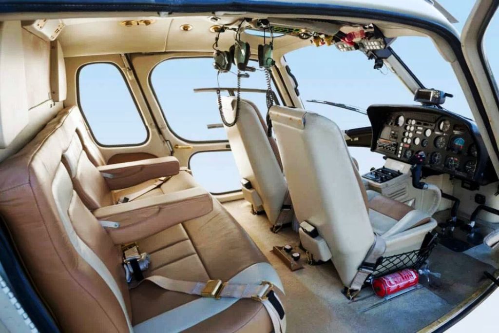 Aerial view of Santorini from a helicopter