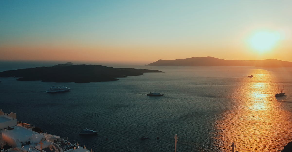 Sunset over Santorini and the Aegean Sea